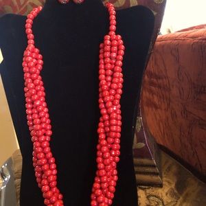 Red beaded necklace